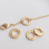 Brass Sieraden Connector, Messing, echt goud verguld, DIY, goud, 9mm, Verkocht door PC