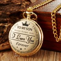 Zinc Alloy Pocket Watch, met Glas, Ronde, plated, Vintage & Chinese beweging & met brief patroon & voor de mens, meer kleuren voor de keuze, 45x45x15mm, Verkocht door PC