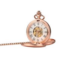 Zinc Alloy Pocket Watch, met Plastic, Ronde, plated, Vintage & uniseks & stam-winder, meer kleuren voor de keuze, 47x47x13mm, Lengte Ca 14.8 inch, Verkocht door PC