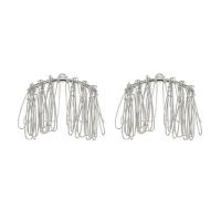 Zinc Alloy Drop Earring, forgyldt, mode smykker & for kvinde, flere farver til valg, 45x40mm, Solgt af par