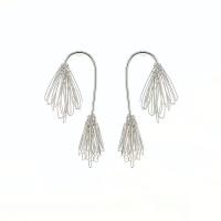 Zinc Alloy Drop Earring, forgyldt, mode smykker & for kvinde, flere farver til valg, 20x80mm, Solgt af par