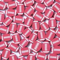 Χάντρες Polymer Clay, Rugby Ball, DIY, κόκκινος, 10mm, Περίπου 1000PCs/τσάντα, Sold Με τσάντα