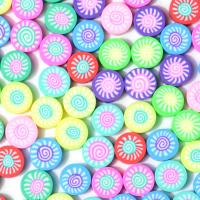 Polymer Clay Beads Flat Round DIY mixed colors 10mm Approx Sold By Bag