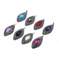 Gemstone Pendants Jewelry PU Leather with Glass Rhinestone & Rhinestone Clay Pave & Zinc Alloy DIY Sold By PC