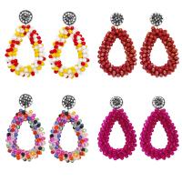 Bijoux boucles d'oreilles, laiton, avec Seedbead, Placage, bijoux de mode, plus de couleurs à choisir, protéger l'environnement, sans nickel, plomb et cadmium, 56x34mm, Vendu par paire