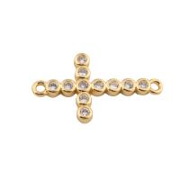 Cubic Zirconia Micro Pave Brass Connector gold color plated DIY & micro pave cubic zirconia golden Approx 1mm Sold By PC