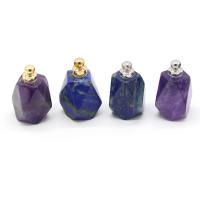 Lapislazuli Parfüm-Flasche-Anhänger, mit Amethyst & Zinklegierung, plattiert, DIY, keine, 18x34mm, verkauft von PC