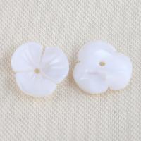 Prirodni White Shell perle, Bijela Shell, Cvijet, možete DIY, bijel, 10x9.50x3mm, Prodano By PC