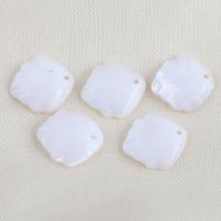 Natural White Shell Pendler, du kan DIY, hvid, 14.20x13.20x2.80mm, Solgt af PC