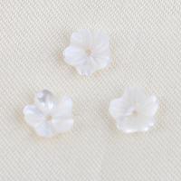 Natural White Shell Kralen, Bloem, DIY, wit, 7.30x2mm, Verkocht door PC