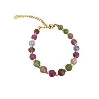 Gemstone šperky Soupravy, Tourmaline, s Mosaz, á, různé styly pro výběr & pro ženy, multi-barevný, Prodáno By PC