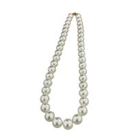 Kunststof parel ketting, Plastic Pearl, met Messing, met 7CM extender keten, plated, verschillende grootte voor keus & voor vrouw, meer kleuren voor de keuze, Lengte Ca 37.5 cm, Verkocht door PC