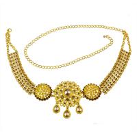 Zinc Alloy Waist Chain with Plastic gold color plated for woman & with rhinestone Length Approx 44 Inch Sold By PC