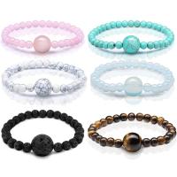 pierre gemme bracelet, différents matériaux pour le choix & unisexe, 6mm, 14mm, Longueur Environ 7 pouce, Vendu par PC