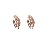 Zinc Alloy Stud Earring, gold plated, voor vrouw & met strass, 30mm, Verkocht door pair