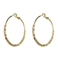 Zinc Alloy Hoop Earring, forgyldt, mode smykker & for kvinde, flere farver til valg, 40mm, Solgt af par