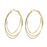 Zinc Alloy Hoop Earring, forgyldt, mode smykker & for kvinde, flere farver til valg, 50mm, Solgt af par