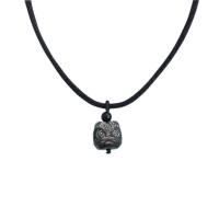 Collier résine, avec corde de cire, fait à la main, bijoux de mode & pour femme, noire, Longueur Environ 68.6 cm, Vendu par PC