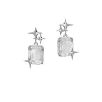 Lo zinco in lega Stud Earring, lega in zinco, placcato color argento, gioielli di moda & per la donna & con strass, assenza di nichel,piombo&cadmio, 25x8mm, Venduto da coppia