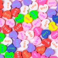 Polymer Clay Beads Heart DIY mixed colors 10mm Approx Sold By Bag