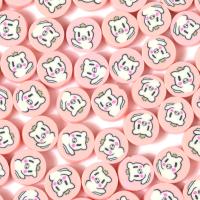 Polymer Clay Beads Flat Round DIY pink 10mm Approx Sold By Bag