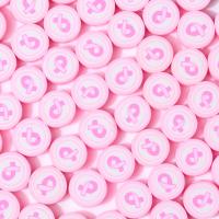 Polymer Clay Beads Flat Round DIY pink 10mm Approx Sold By Bag