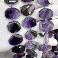 Natuurlijke Amethyst kralen, Amethist, Veelhoek, DIY & gefacetteerde, purper, 18x23mm, Per verkocht Ca 38 cm Strand