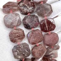 Koraliki Biżuteria naturalny kwarc, Strawberry Quartz, Wielokąt, DIY & fasetowany, mieszane kolory, 18x23mm, sprzedawane na około 38 cm Strand