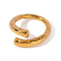 Anillo de dedo de acero inoxidable, acero inoxidable 304, 18K chapado en oro, Joyería & para mujer, dorado, Vendido por UD