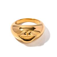 Anillo de dedo de acero inoxidable, acero inoxidable 304, 18K chapado en oro, Joyería & diverso tamaño para la opción & para mujer, dorado, Vendido por UD