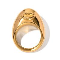 Anillo de dedo de acero inoxidable, acero inoxidable 304, 18K chapado en oro, Joyería & diverso tamaño para la opción & para mujer, dorado, Vendido por UD