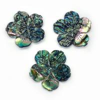 Natuurlijke Abalone Shell Hangers, Abalone Schelp, Bloem, DIY, 52mm, Verkocht door PC