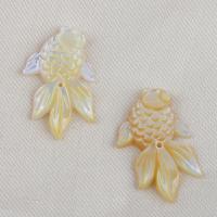 Natural Yellow Shell Beads Fish DIY yellow Sold By Pair