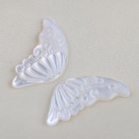 Prirodni White Shell Privjesci, Bijela Shell, Leptir, možete DIY, bijel, 32.10x16x2.30mm, 2računala/par, Prodano By par