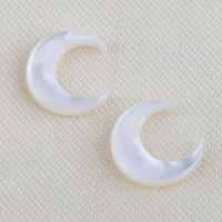 Natural White Shell Perler, Moon, du kan DIY, hvid, 9.80x9.10x1.90mm, Solgt af PC