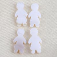 Natural White Shell Pendler, Dreng, du kan DIY, hvid, 15.50x7.90x2.50mm, Solgt af PC