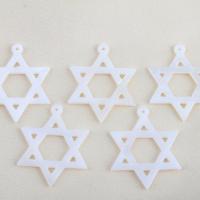 Naturliga Vit Shell Halsband, White Shell, Hexagram, DIY, vit, 26.90x24.60x1.70mm, Säljs av PC