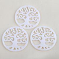 Natural White Shell Pendler, Runde, du kan DIY, hvid, 27.50x1.50mm, Solgt af PC