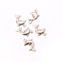 الذهب والمجوهرات المشغولة, الذهب مملوءة, دلفين, مطلي, ديي, ذهبي, 7.50x13.30mm, حفرة:تقريبا 1.1mm, تباع بواسطة PC