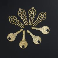 Hollow pendenti in ottone, Chiave, DIY & stili diversi per la scelta & cavo, nessuno, assenza di nichel,piombo&cadmio, Appross. 100PC/borsa, Venduto da borsa