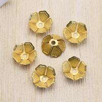 Mässing Bead Cap, Blomma, DIY, ursprungliga färgen, nickel, bly och kadmium gratis, 11.50x0.30mm, Ca 100PC/Bag, Säljs av Bag