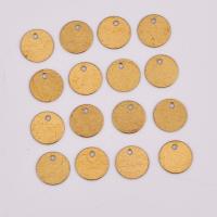 Mässing Smycken Hängen, Flat Round, DIY, ursprungliga färgen, nickel, bly och kadmium gratis, 8mm, Ca 100PC/Bag, Säljs av Bag