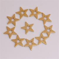 Ihåliga Brass Hängen, Mässing, Star, DIY, ursprungliga färgen, nickel, bly och kadmium gratis, 12.40x1mm, Ca 100PC/Bag, Säljs av Bag