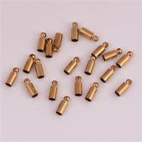 Brass End kapa, Mesing, možete DIY, izvorna boja, nikal, olovo i kadmij besplatno, 3x8mm, Približno 100računala/Torba, Prodano By Torba