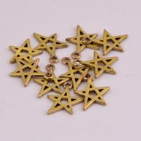 Ihåliga Brass Hängen, Mässing, Star, DIY, ursprungliga färgen, nickel, bly och kadmium gratis, 13x1.20mm, Ca 100PC/Bag, Säljs av Bag