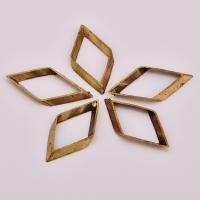 Ihåliga Brass Hängen, Mässing, Rhombus, DIY, ursprungliga färgen, nickel, bly och kadmium gratis, 13.50x27.50x0.50mm, Ca 100PC/Bag, Säljs av Bag