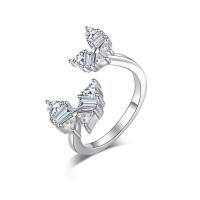 Zircon cubique Micro Pave Sterling Silver Rings, Argent sterling 925, papillon, bijoux de mode & pavé de micro zircon & pour femme, protéger l'environnement, sans nickel, plomb et cadmium, Taille:6, Vendu par PC