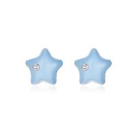 Ciúbach Zirconia Micrimhilseogra réiteach Sterling Silver Earring, 925 Sterling Silver, Star, jewelry faisin & micrea réiteach zirconia ciúbach & do bhean & cruan, nicil, luaidhe & caidmiam saor in aisce, 9x9mm, Díolta De réir Péire