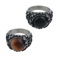 Stainless Steel Finger Ring 304 Stainless Steel with Gemstone & Unisex ring thickness 17.5mm Sold By PC