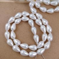 Χάντρες Φυσικό γλυκού νερού Shell, Shell Pearl, Teardrop, DIY & διαφορετικό μέγεθος για την επιλογή, λευκό, Sold Per Περίπου 38 cm Strand